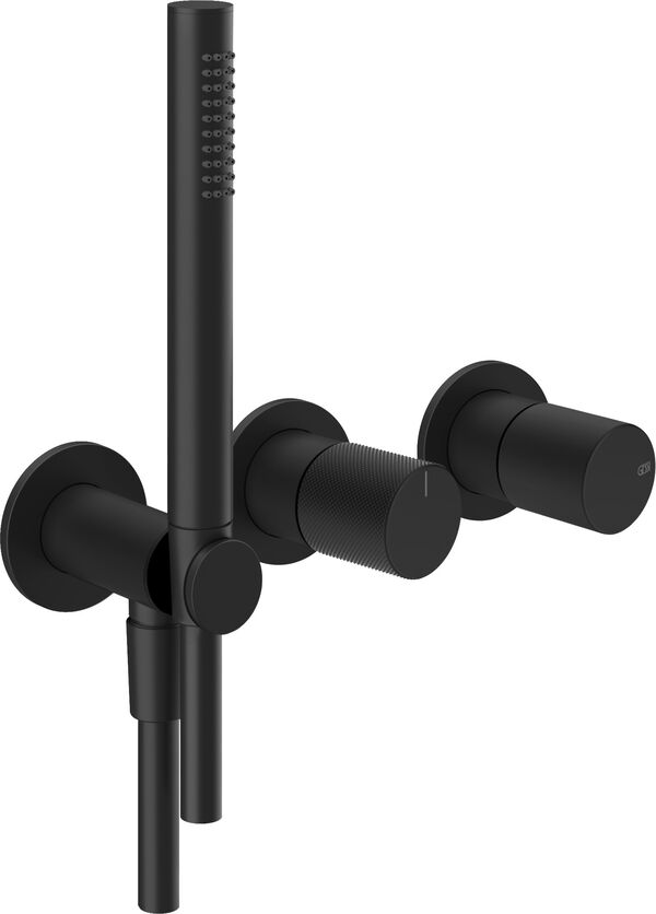 Wannenwandbatterie Endmontageset Gessi Habito Schwarz matt Diamantato image number 0