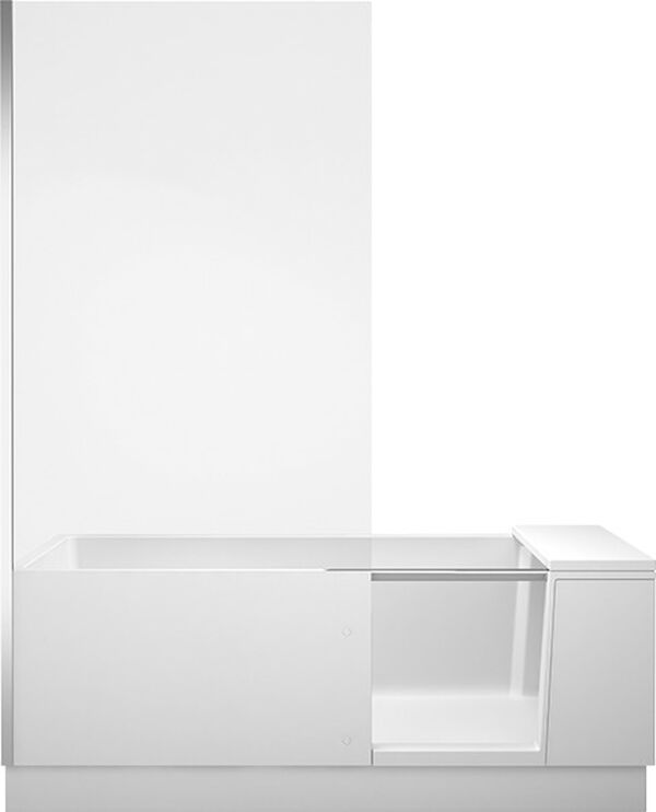 Badewanne Duravit Shower + Bath, Nischenversion, Glas links weiss Echtglas klar image number 0