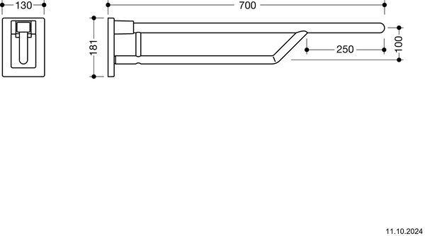 Klappgriff Hewi System 100 / 800 Verchromt image number 1