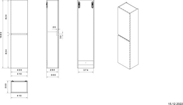 Armoire haute Alterna pro S Anthracite image number 1