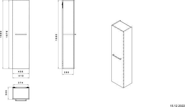 Armoire haute Alterna cubito 2/pro S Blanc brillant image number 1