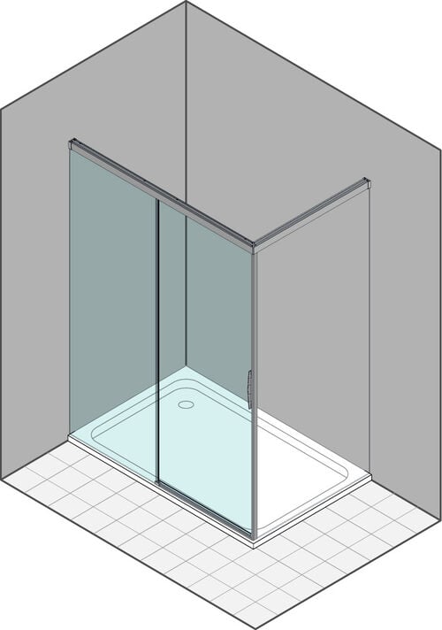 Porte coulissante Duka Natura 4000 Couleur d'argent Verre clair ProCare