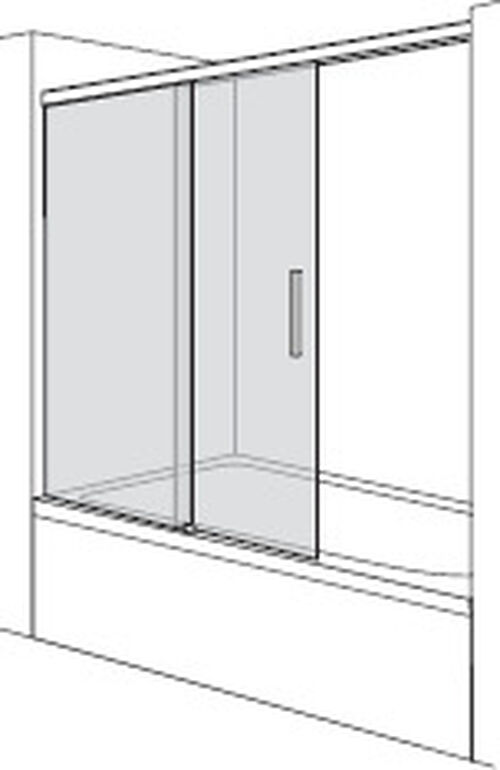 Porta scorrevole Alterna liva Argento eloxato Vetro trasparente