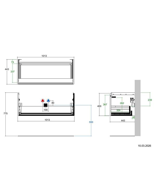 Meuble sous-lavabo Alterna pro S Light grey image number 3
