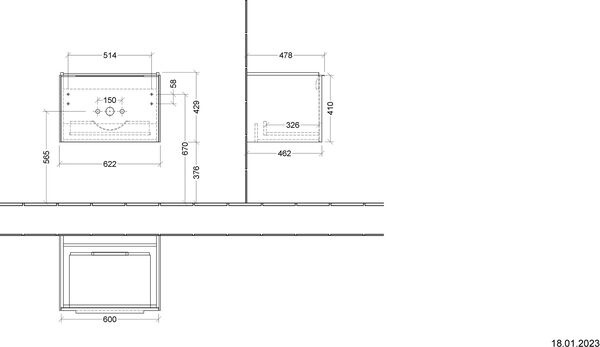Meuble sous-lavabo Villeroy & Boch Subway 3.0 Taupe image number 1