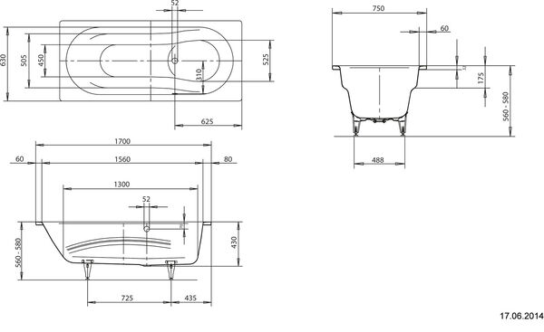 Badewanne Alterna steel set weiss image number 2