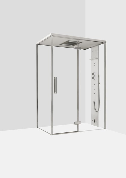 Dampfdusche Ronal Mimesi Silber hochglanz Frontabdeckung Edelstahl poliert