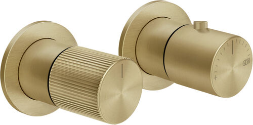 Duschmischer-Endmontageset Gessi Habito Brushed brass Rigato