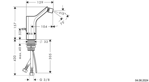 Bidetmischer Axor Urquiola Verchromt image number 1