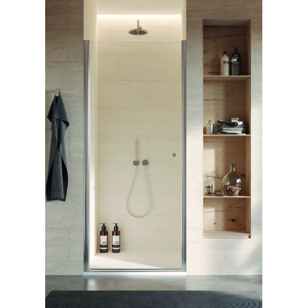 Porta a battente Duka Multi-S 4000 new Argento lucidissimo Vetro trasparente image number 1