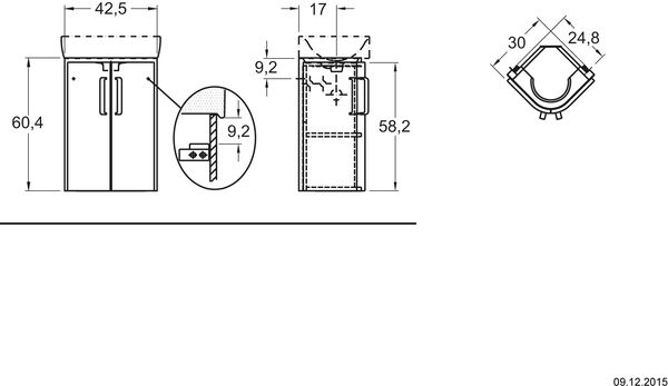 Meuble sous-lavabo d'angle Geberit Renova Compact blanc image number 1