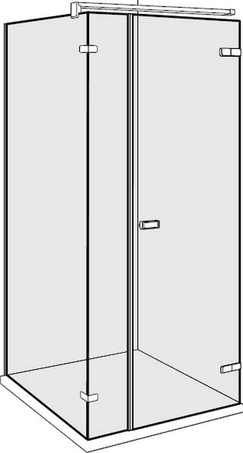 Porte battante Alterna lin.3 Chrom&eacute; Verre clair CareTec Pro