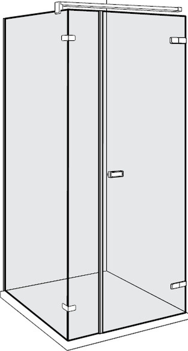 Porte battante Alterna lin.3 Chrom&eacute; Verre clair CareTec Pro image number 0