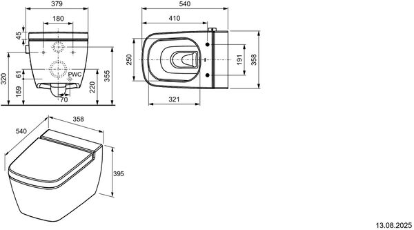 WC douche set Tece One eau froide Blanc image number 1