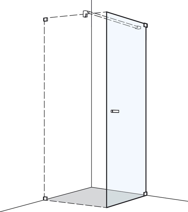 Porte pendulaire Koralle S808 couleur acier inoxydable Verre clair image number 0