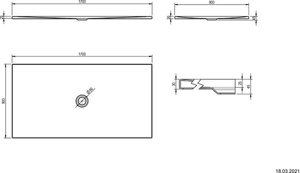 Receveur de douche Schmidlin Floor Blanc mat image number 1