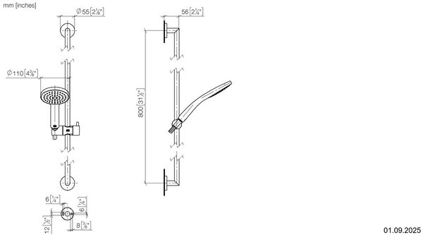 Duschgleitstange Dornbracht Dornbracht Edition Pro Schwarz matt image number 1
