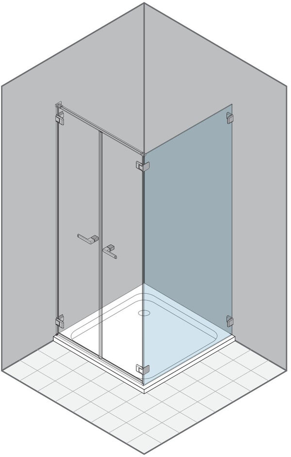 Seitenwand Duka Gallery 3000 New Schwarz matt Echtglas klar ProCare image number 0