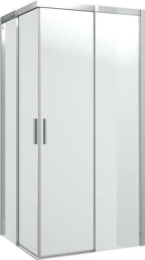 Gleitt&uuml;re f&uuml;r Eckeinstieg Alterna costa Silbereloxiert Echtglas klar