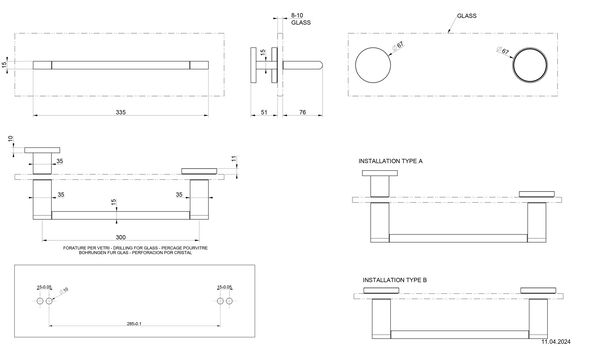 Griff und Handtuchhalter Gessi Habito messing PVD image number 1