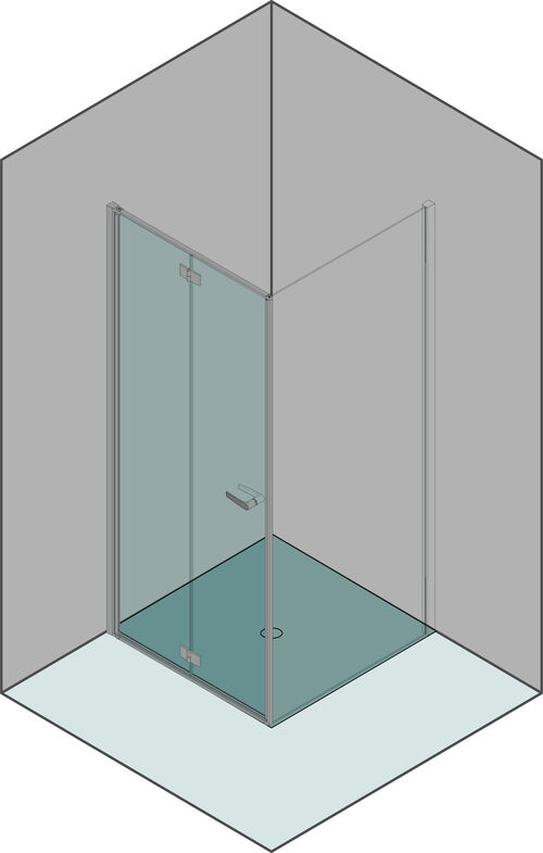 Falt-Pendeltüre Duka Multi-S 4000 new, Bodenmontage silbereloxiert Echtglas klar ProCare