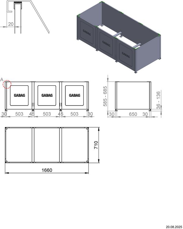 Badewannenträger Gabag Compact C 550 image number 1