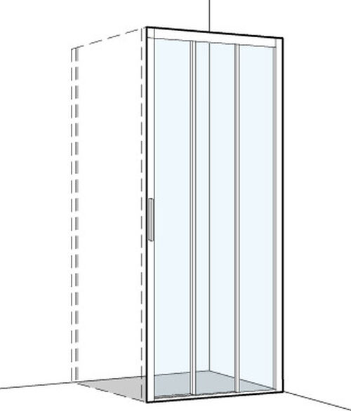 Porta scorrevole Koralle S400 Plus Silver polish Vetro trasparente Plus