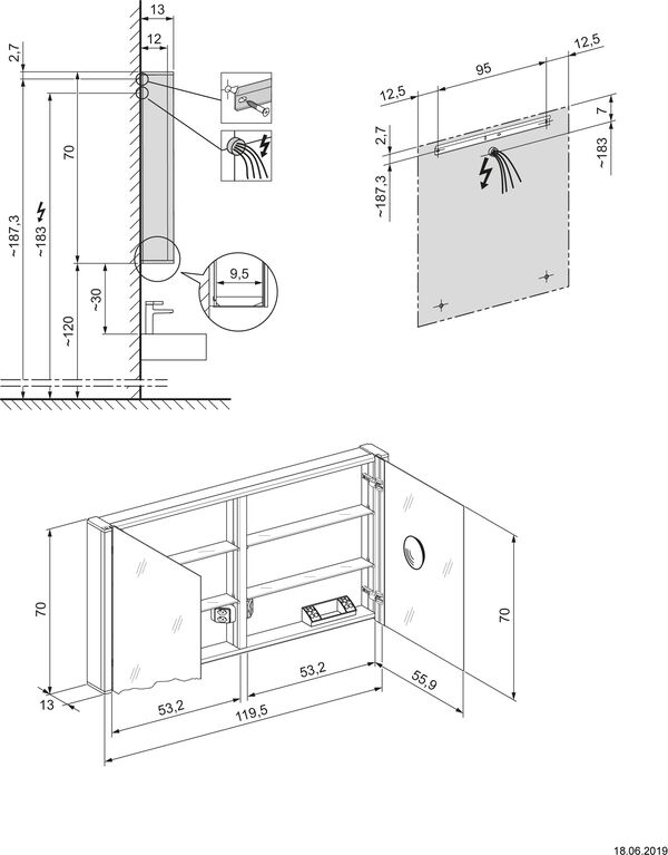 Spiegelschrank Alterna intensa LED side plus Weiss image number 1