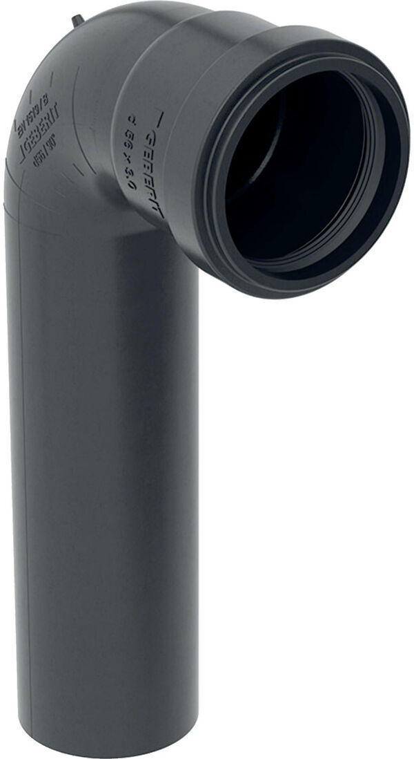 Geberit Anschlussbogen 90° mit Steckmuffe: Ø56 mm Höhe 21 cm  image number 0