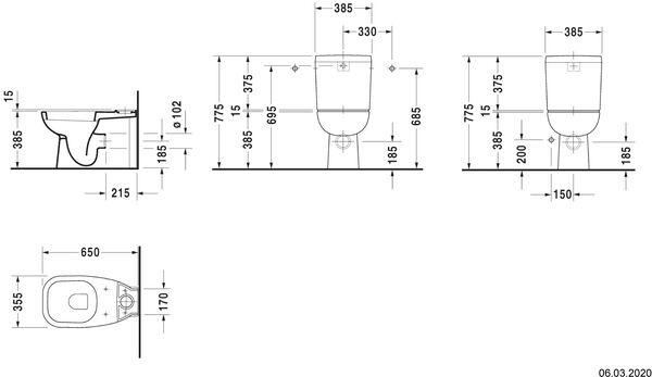 Cuvette au sol Duravit D-Code blanc image number 1