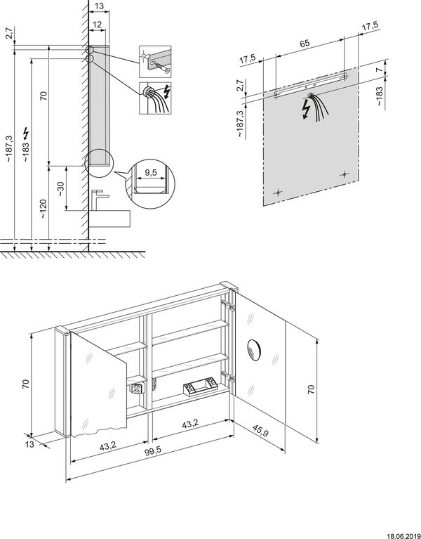 Spiegelschrank Alterna intensa LED side plus weiss image number 1