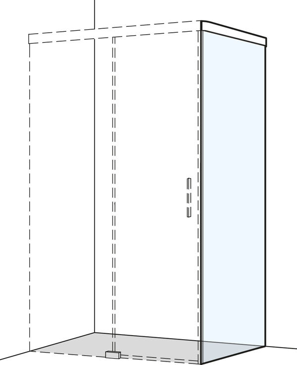Seitenwand Koralle S505 Plus silberfarbig Echtglas klar Duschguard image number 0