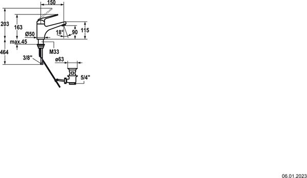 Einlochmischer KWC Domo.5 chromeline image number 1