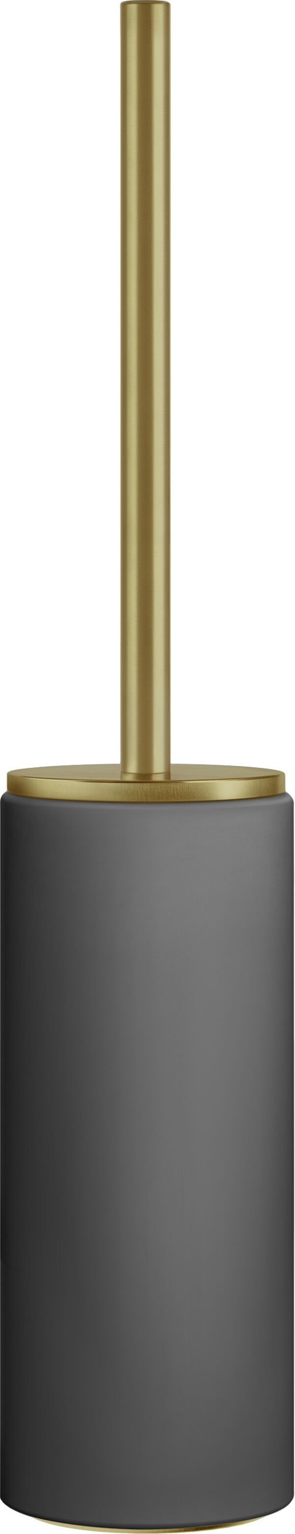 Portaspazzola Gessi Anello, supporto in vetro nero opaco, modello d'appoggio image number 0