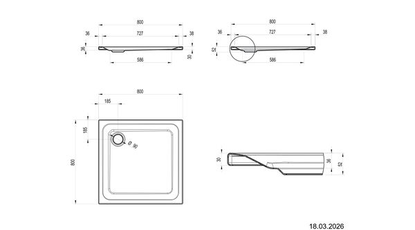Duschenwanne Schmidlin Swiss Line Weiss Cleaneffekt Standard image number 1