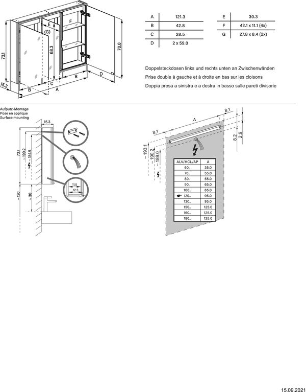 Spiegelschrank Alterna viso LED plus Weiss image number 1