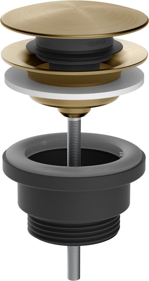 Soupape d'écoulement Gessi 316 Push-open et permanent 1¼" warm Steel brushed