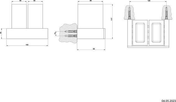 Doppelglashalter Gessi Rettangolo Finox image number 1