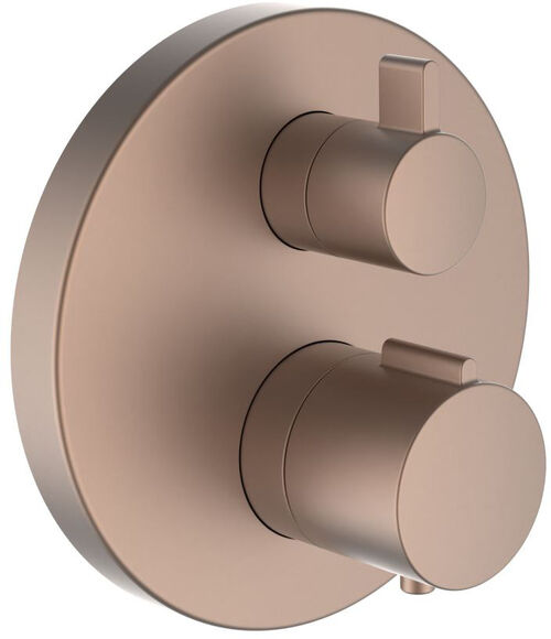 Miscelatore da bagno-set di montaggio finale Laufen Twintherm &frac12;" Oro rosa PVD spazzolato di base cromata
