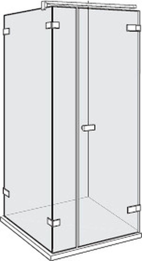 Porte battante Alterna lin.3 Noir mat Verre clair CareTec Pro image number 0