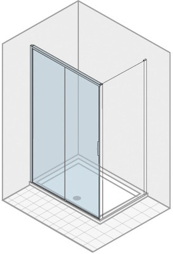 Gleitt&uuml;re Duka Natura 4000 Silber hochglanzeloxiert Echtglas klar ProCare image number 0