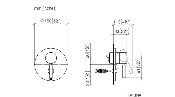Bademischer-Endmontageset Dornbracht Meta Dark chrome image number 3