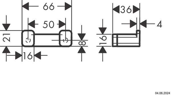 Crochet double Hansgrohe AddStoris Chrom&eacute; image number 1
