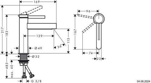 Miscelatore monoblocco Hansgrohe Finoris Brushed black chrome