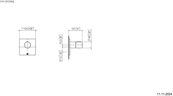 Thermostat-Endmontageset Dornbracht X-Tool ¾" platin matt image number 1