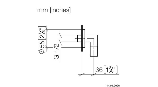Coude de raccordement Dornbracht &frac12;" Dark chrome image number 1