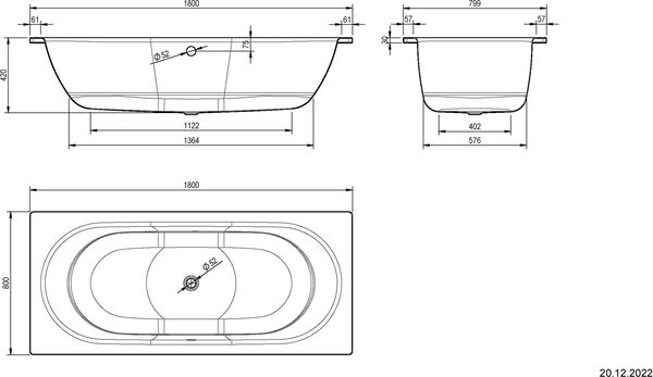 Badewanne Schmidlin Swiss Line Duo weiss image number 1