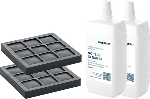 Filtro a carbone attivo e detergente per ugelli Geberit AquaClean
