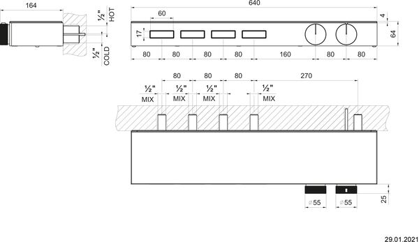 Duschsystem-Endmontageset Gessi HI-FI Shelf verchromt image number 1