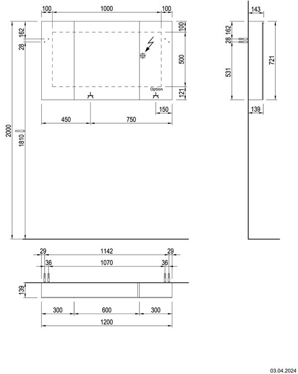 Spiegelschrank Alterna aniani LED plus Premium weiss Lichtfarbe stufenlos verstellbar 2700-6500 K image number 2